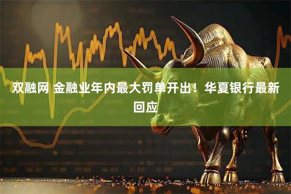 双融网 金融业年内最大罚单开出！华夏银行最新回应