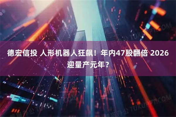 德宏信投 人形机器人狂飙！年内47股翻倍 2026迎量产元年？